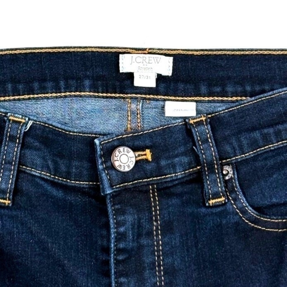J Crew Stretch Dark Wash Skinny Jeans Women Size 27x31 - Picture 3 of 8